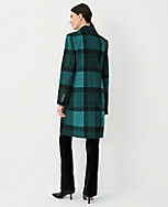 Plaid Wool Blend Short Chesterfield Coat carousel Product Image 2