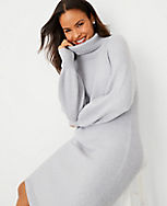 Petite Shimmer Raglan Sleeve Turtleneck Sweater Dress carousel Product Image 3
