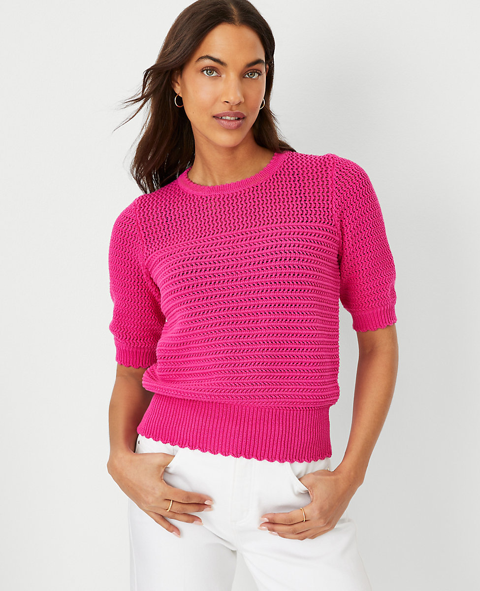 Scalloped Mixed Stitch Sweater