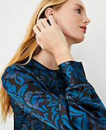 Studio Collection Floral Pleat Neck Silk Blouse carousel Product Image 3
