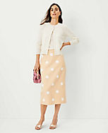 Studio Collection Applique Cotton Linen Midi Skirt carousel Product Image 1