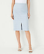 The Slit Front Pencil Skirt in Windowpane carousel Product Image 2