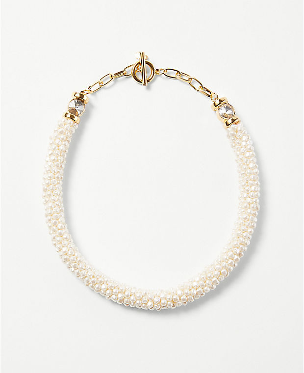 Pearlized Cluster Necklace