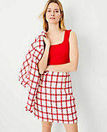 Plaid Tweed Button A-Line Skirt carousel Product Image 1