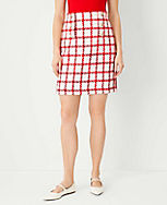 Plaid Tweed Button A-Line Skirt carousel Product Image 2
