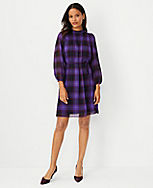 Plaid Pintucked Belted Dress carousel Product Image 3