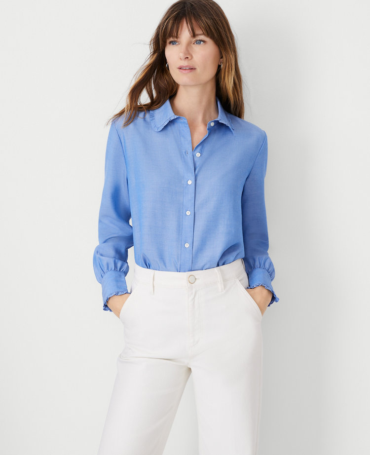 Women's Blue Petite Tops & Blouses | Ann Taylor