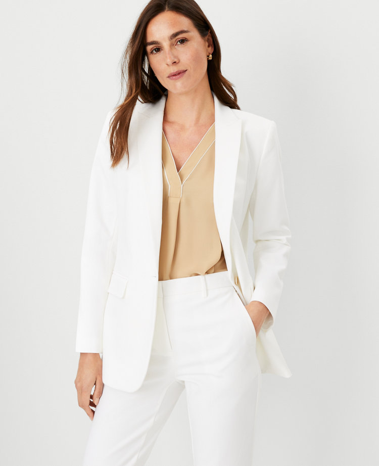 The Longline Blazer in Stretch Cotton