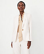 The Notched One Button Blazer in Textured Stretch carousel Product Image 1