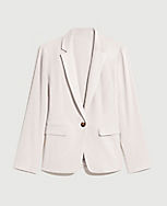The Notched One Button Blazer in Textured Stretch carousel Product Image 4