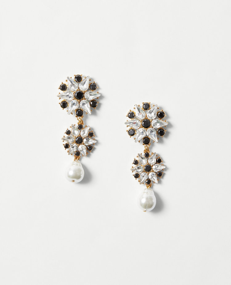 Pearlized Textured Flower Drop Earrings