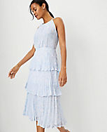 Pleated Halter Flare Dress carousel Product Image 2