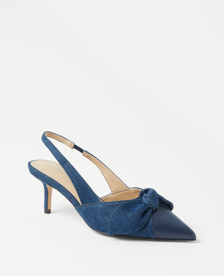 Navy blue slingback pumps best sale