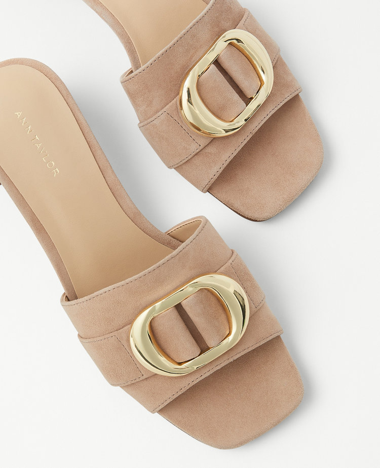 Buckle Strap Suede Sandals