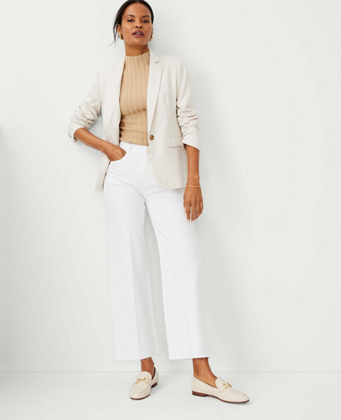 AT Weekend Fresh Cut High Rise Wide Leg Crop Jeans in White