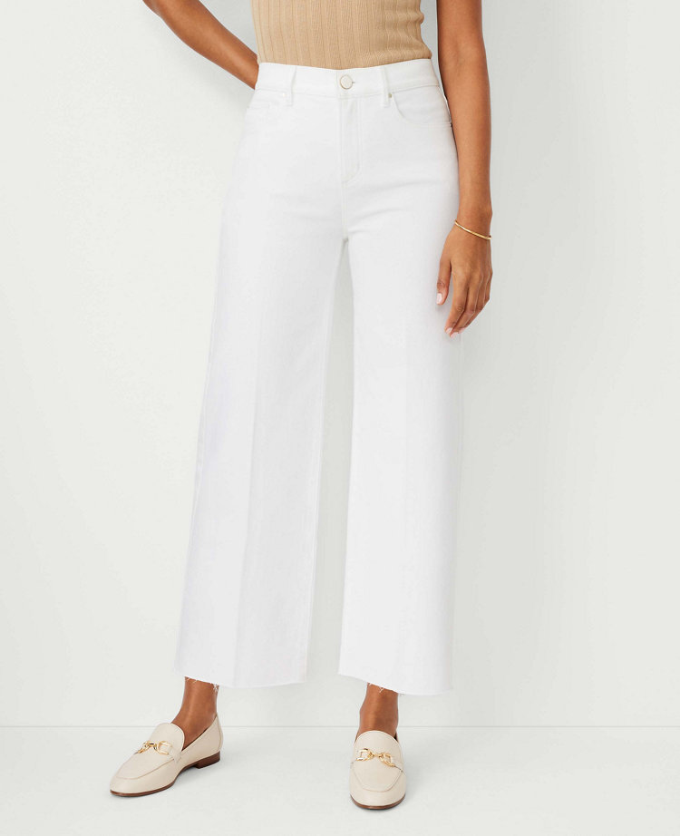 AT Weekend Fresh Cut High Rise Wide Leg Crop Jeans in White