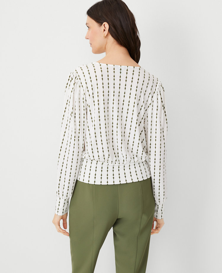 Haut Manches Longues Ann Taylor Col Rond Maille Gris/noir - Taille S, Occasion Très Bon état