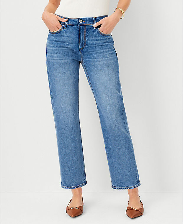Mid Rise Straight Jeans in Classic Indigo Wash