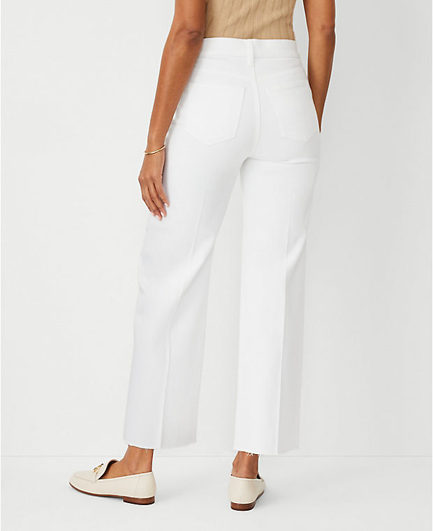 Petite AT Weekend Fresh Cut High Rise Wide Leg Crop Jeans in White