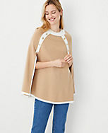 Colorblock Button Neck Poncho carousel Product Image 1