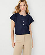 Chambray Drop Shoulder Popover carousel Product Image 1