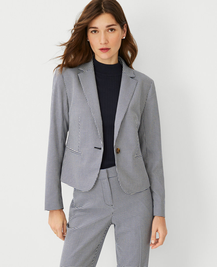 Petite sale houndstooth blazer