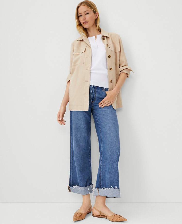 Weekend Split Neck Wedge Shell