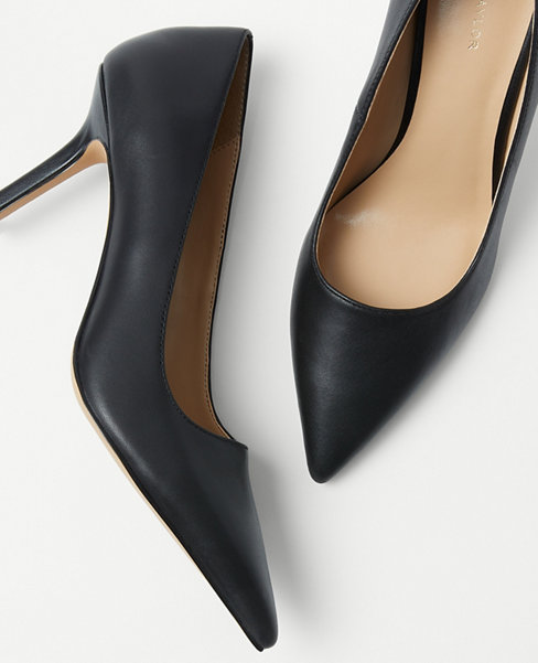 Ann Taylor Mae Leather Pumps In Black