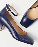 Patent Ankle Strap Block Heel Pumps carousel Product Image 1