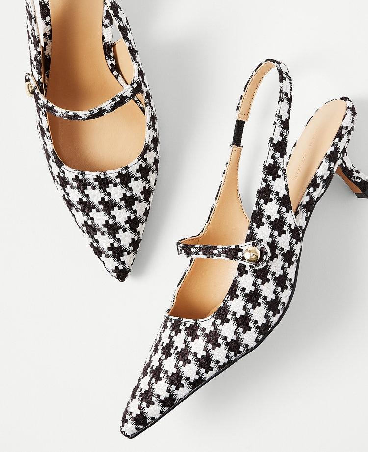 Houndstooth Mary Jane Kitten Heels