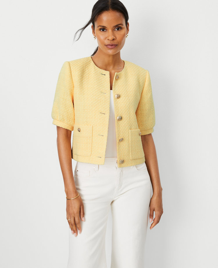 Ann Taylor Tweed Puff Sleeve Jacket | Mall of America®