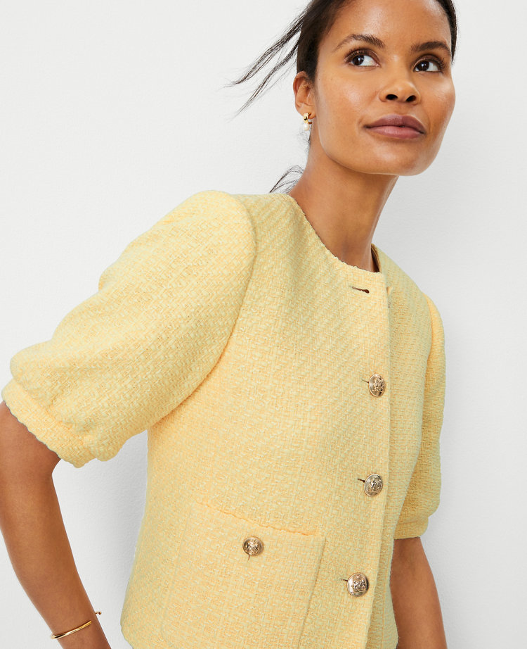 Tweed Puff Sleeve Jacket