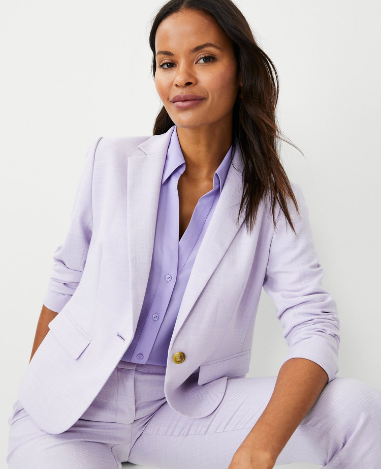 The Perfect One Button Blazer in Textured Stretch