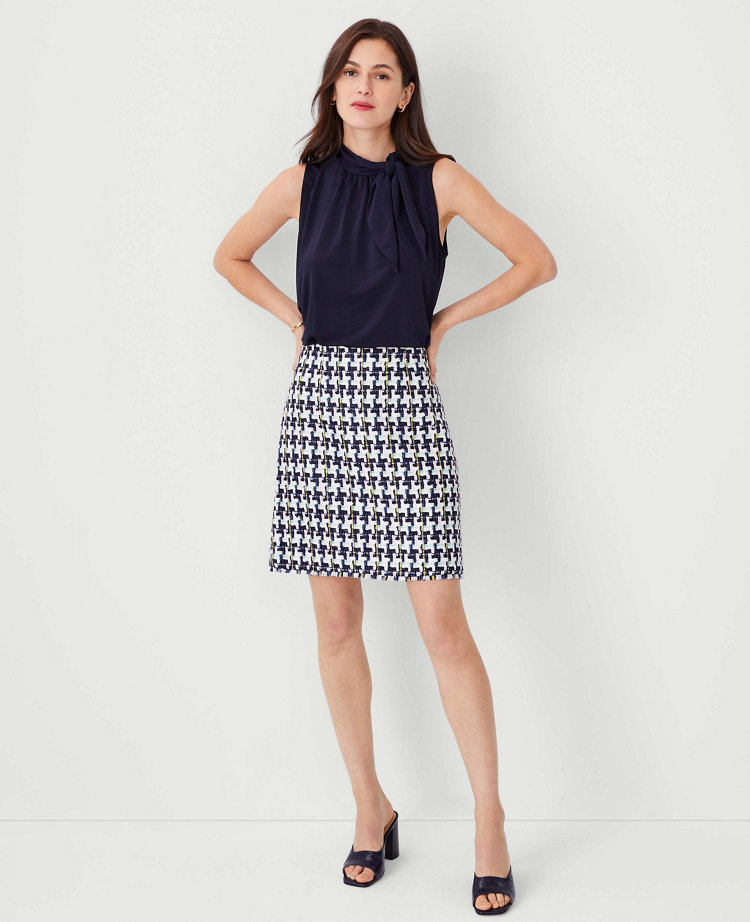 Plaid A-Line Skirt - Pure Sapphire