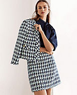 Houndstooth Tweed Fringe A-Line Skirt carousel Product Image 1