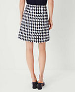 Houndstooth Tweed Fringe A-Line Skirt carousel Product Image 3