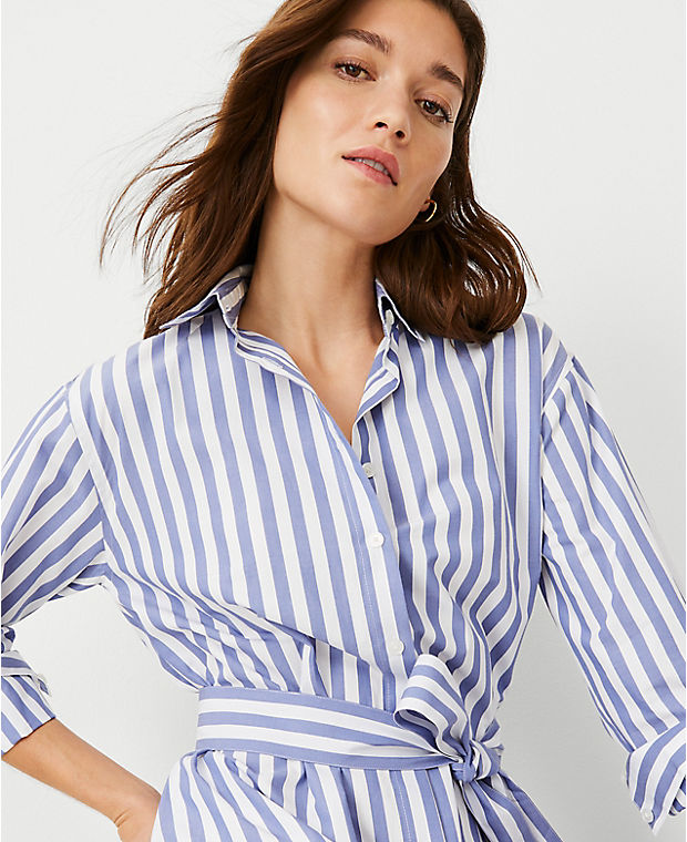 AT Weekend Striped Pocket Shirtdress