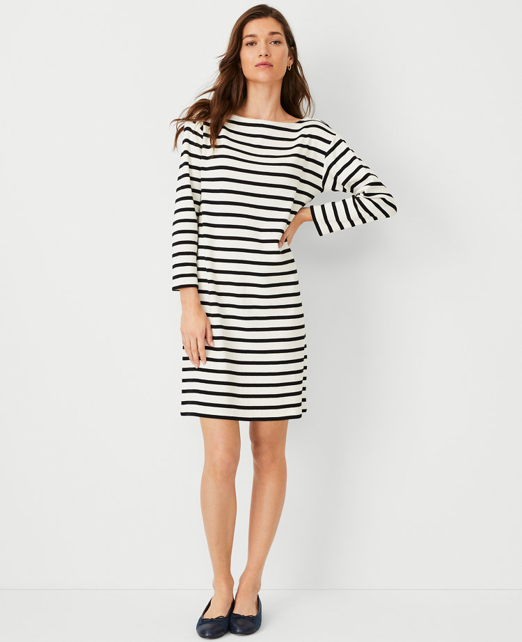 AT Weekend Striped Bracelet Sleeve Shift Dress