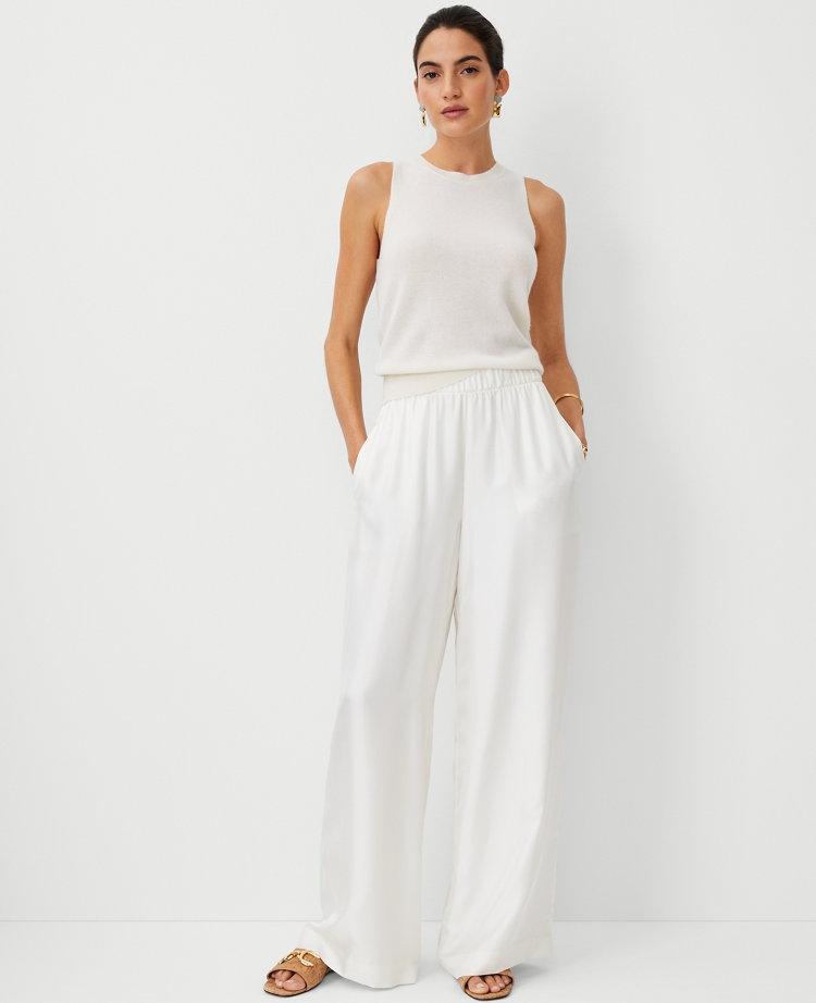 Studio Collection Easy Palazzo Pants in Silk Twill carousel Product Image 2