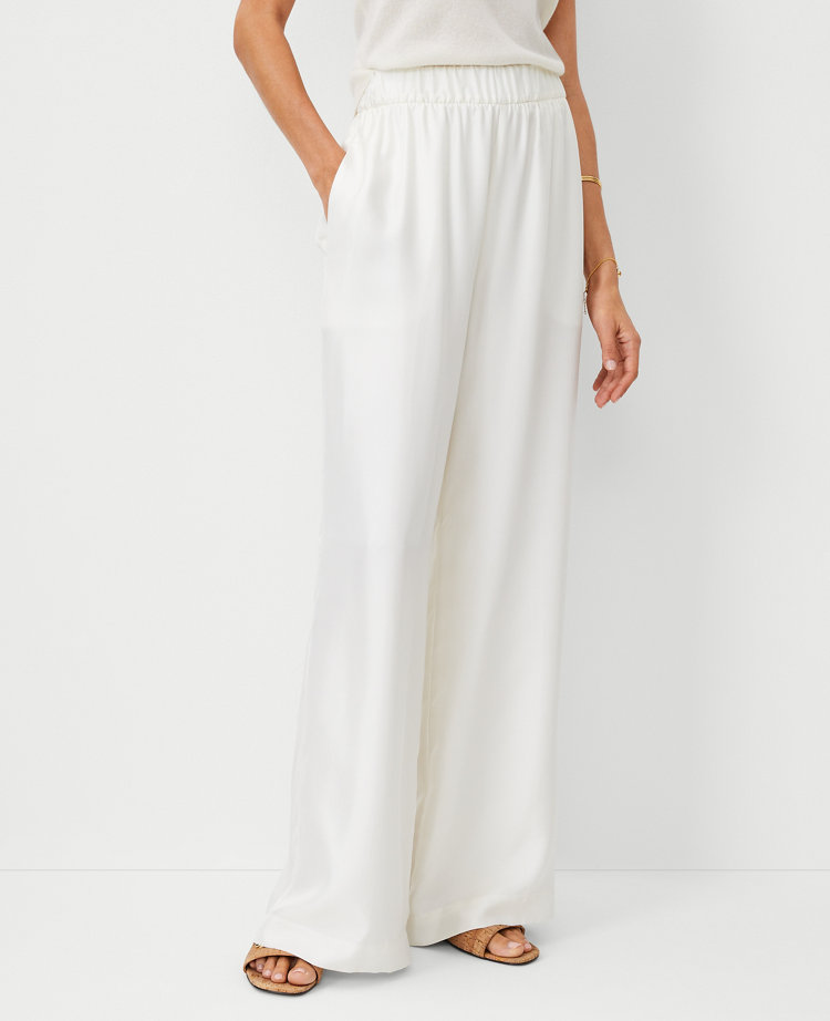 Studio Collection Easy Palazzo Pants in Silk Twill carousel Product Image 3