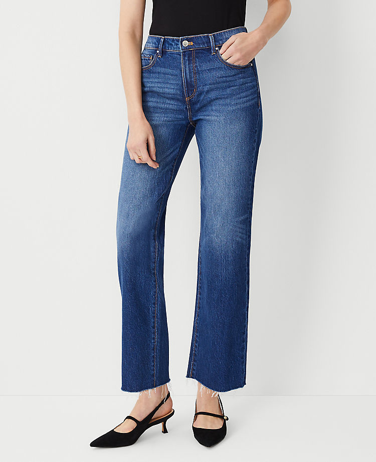 AT Weekend Fresh Cut Mid Rise Straight Jeans in Dark Wash