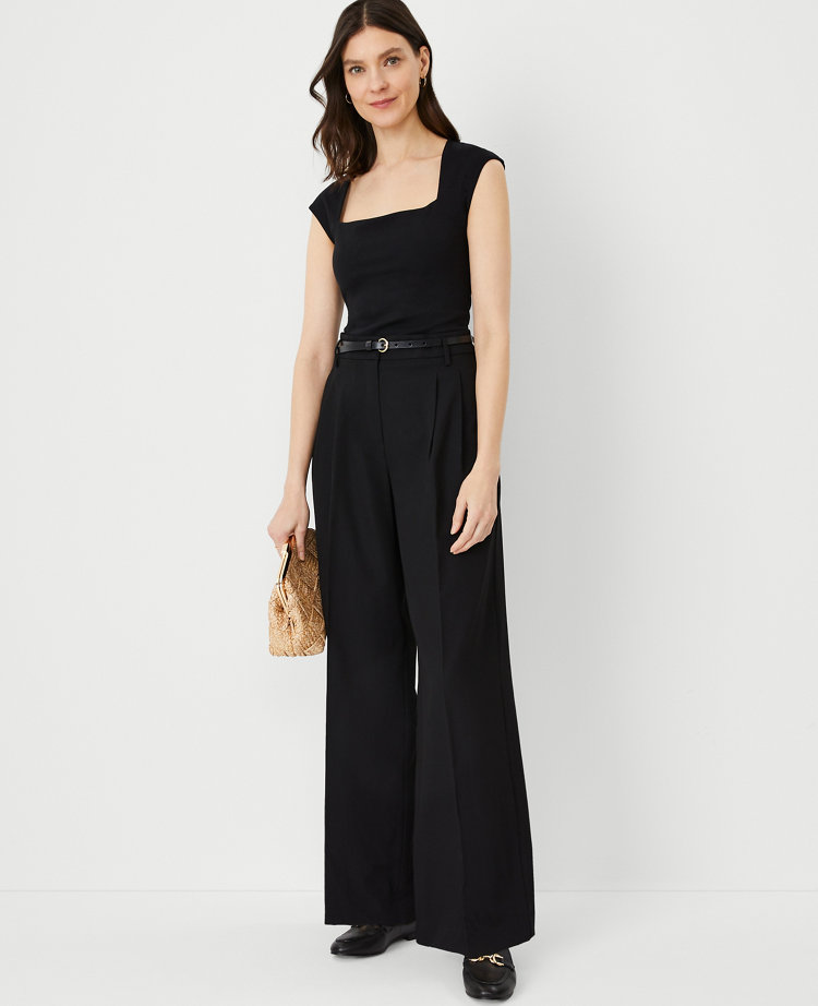 The Petite Pleated Wide Leg Pant