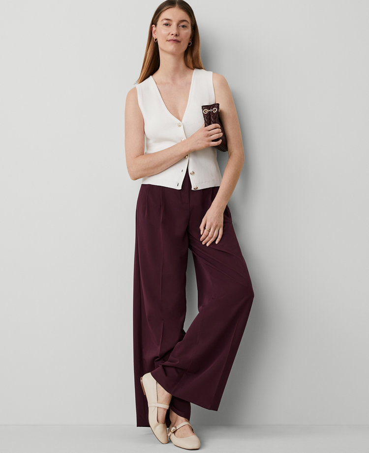 The Petite Pleated Wide Leg Pant