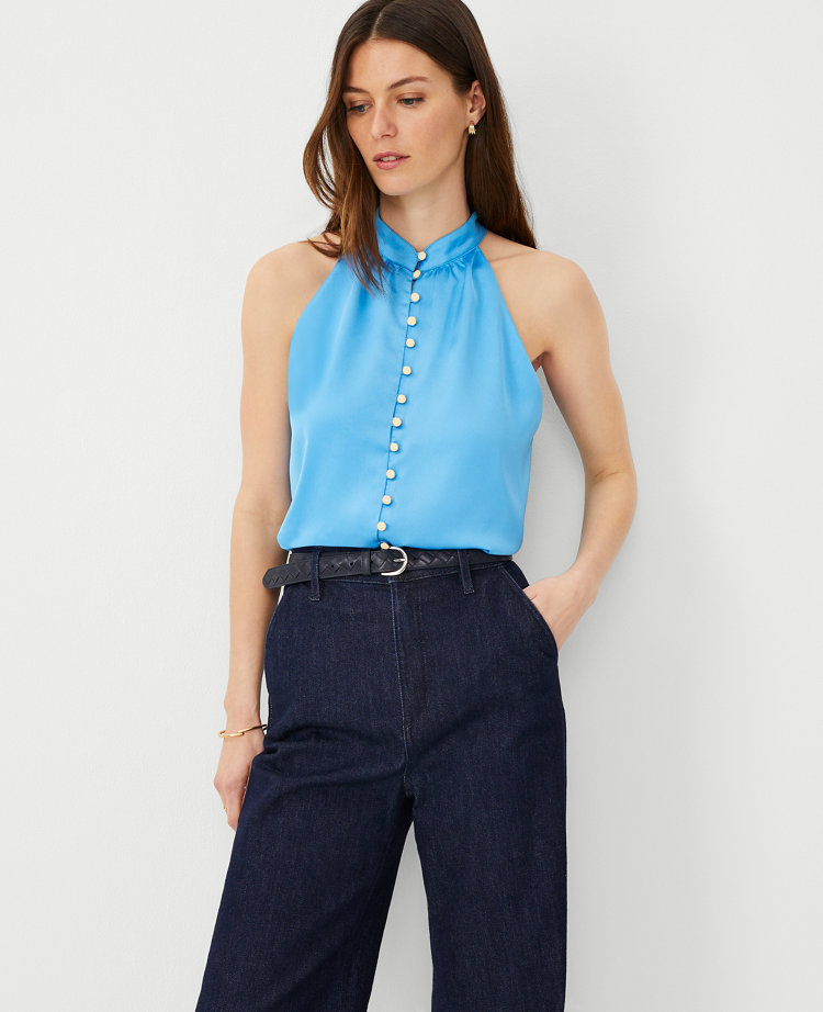 Ann Taylor Button Halter Top