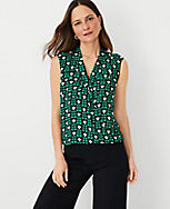 Floral Tile Sleeveless Utility Top carousel Product Image 1