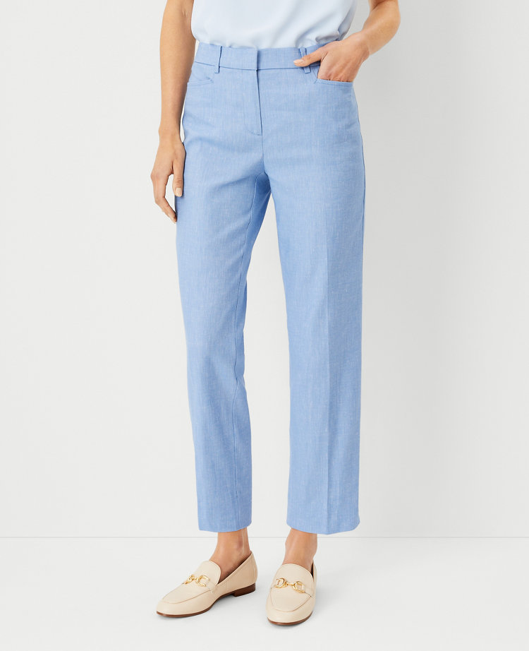 Theory Womens Blue Chambray Tailored Trousers Size 12 12598550