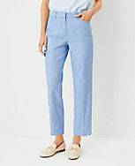 The Petite Relaxed Cotton Ankle Pant in Chambray carousel Product Image 1