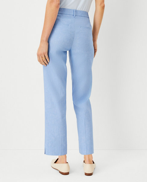 The Petite Relaxed Cotton Ankle Pant in Chambray