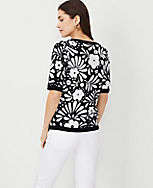 Floral Jacquard Sweater Tee carousel Product Image 2