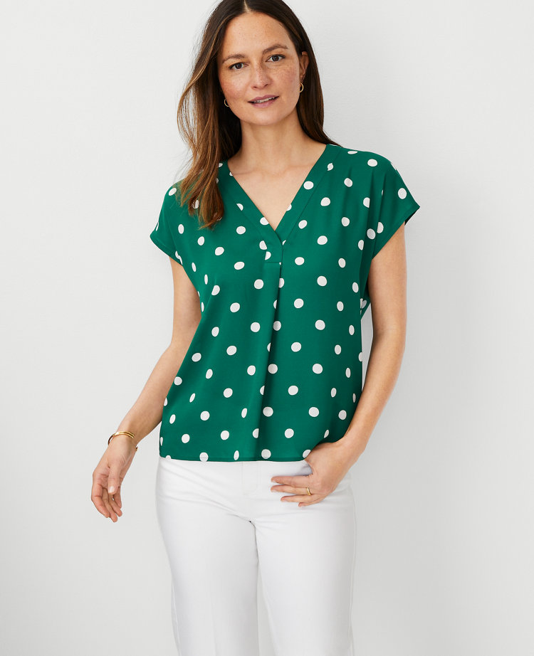 round neck short sleeve blouse